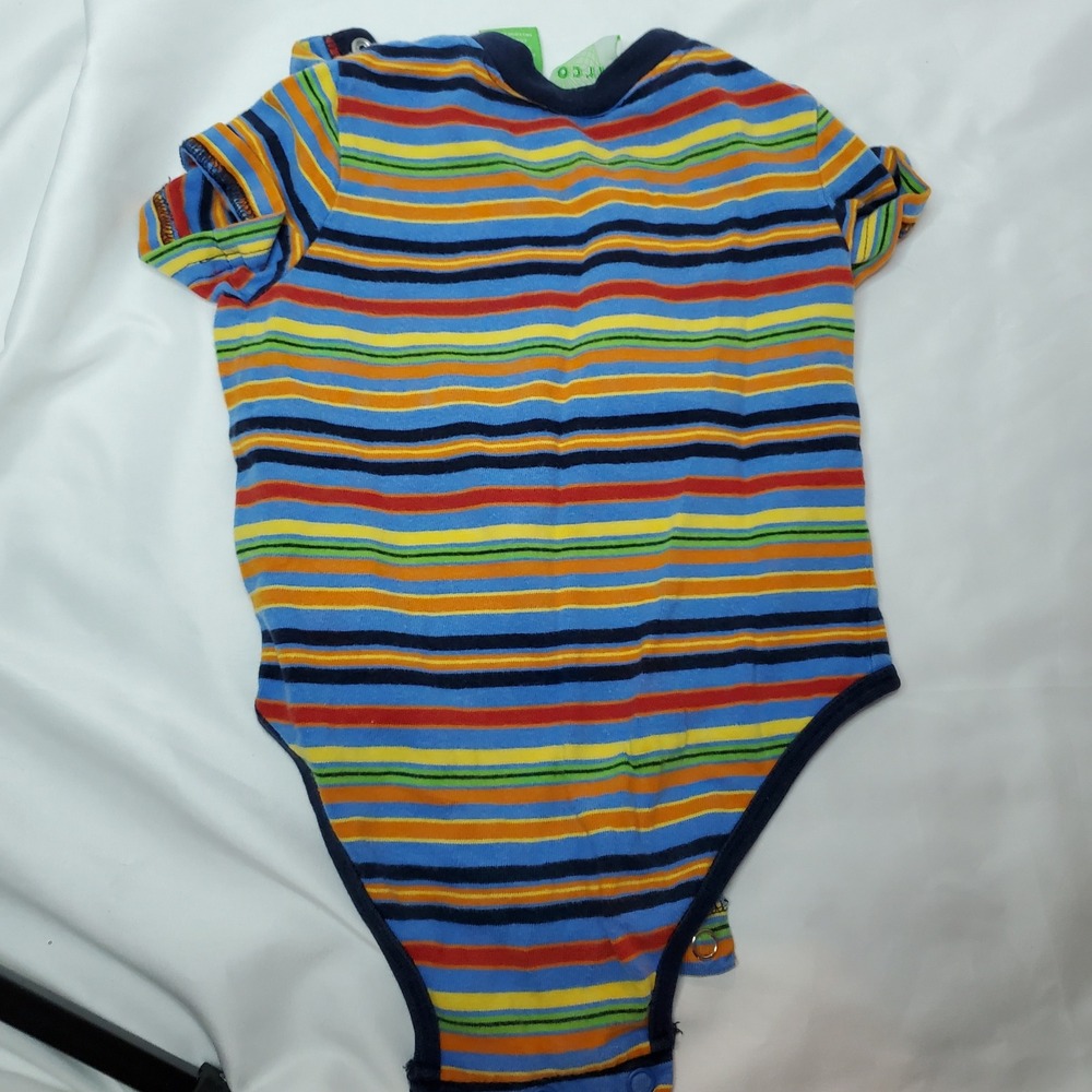 Striped Baby Romper Bodysuit 6-9 Months Colorful‎ Cotton Blend vintage circo